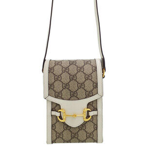 Gucci Horsebit 1955 Bag beige ebony GG Supreme canvas white